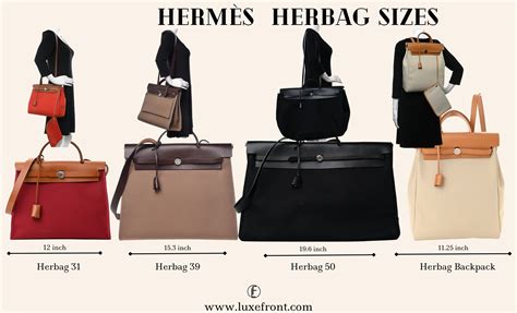 hermes herbag sizes